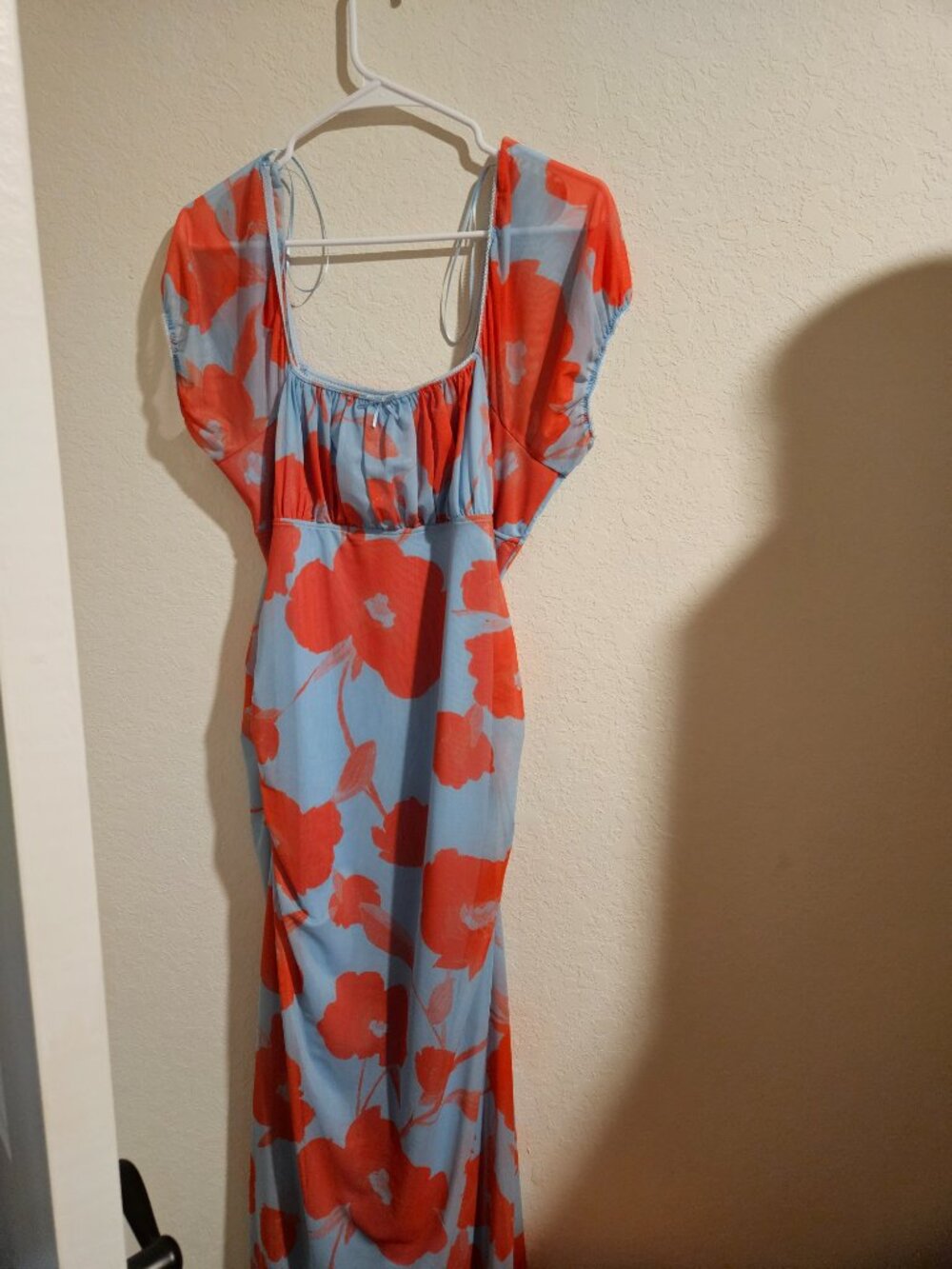 NWT Maeve Puff-Sleeve Square-Neck Mesh Midi Dress - Picture 9 of 9